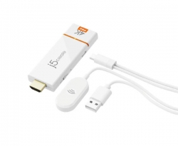 J5create JVAW76PRO ScreenCast 4K Wireless Display Adapter - Cast Laptop to TV. Supports Miracast, AirPlay, Chromecast, Windows, macOS, iOS, Android JVAW76PRO