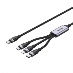 Unitek 1.5M, 3-in-1 USB-C to Lightning, USB-C, Micro USB Multi Charging Cable,  PD 20W, Black C14101AGY01-1.5M