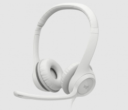 Logitech Wired Headset: H390, Wired USB Headset - Off White 981-001287