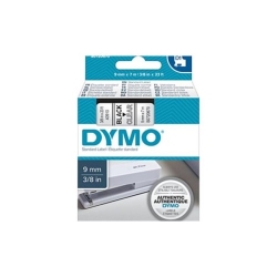 Dymo 40910 Multipurpose Label - 9 mm Width - Rectangle - Thermal Transfer - Black, Clear - Plastic S0720670