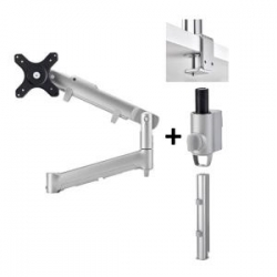Atdec DUAL DYNAMIC MONITOR ARM DESK MOUNT - SILVER - UP TO 32IN - BUILT-IN ARM ROTATION LIMITER AWMS-2-D40-F-S