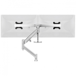 Atdec DUAL (RAIL) DESK MOUNT - SILVER - UP TO 27IN - BUILT-IN ARM ROTATION LIMITER AWMS-RHXB-H-S