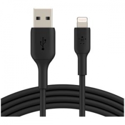 Belkin 3 m Lightning/USB Data Transfer Cable - 1 - Lightning Male Proprietary Connector - Type A Male USB - MFI - Black CAA001BT3MBK