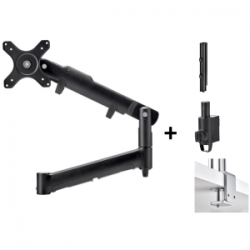 Atdec DUAL DYNAMIC MONITOR ARM DESK MOUNT - BLACK - UP TO 32IN - BUILT-IN ARM ROTATION LIMITER AWMS-2-D40-F-B