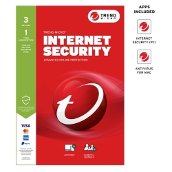 Trend Micro Internet Security - 3 Device - 1 Year Subscription - Mac & PC - Add On - Not For Individual Resale - Ransomware Protection - Pay Guard - System Optimizer - Social Media Protection TICIWWMFXSBXEO