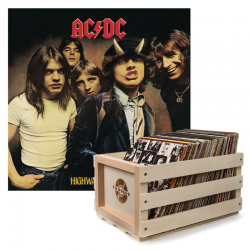 Crosley Record Storage Crate AC/DC Highway To Hell Vinyl Album Bundle (SM-5107641-B)