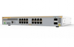 Allied Telesis L2+ switch with 16 x 10/100/1000T PoE ports and 2 x 100/1000X SFP ports, AU Power Cord AT-x230-18GP-40