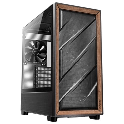 Antec FLUX-BLACKMid-Tower Case: Antec Flux - Black4x 120mm PWM Fans + 1x 140mm PWM Fan, 2x USB 3.0 + 1x USB Type-C 10Gbps, Wood Front Panel, Tempered Glass Side Panel, Supports: E-ATX*/ATX/m-ATX/mini-ITX