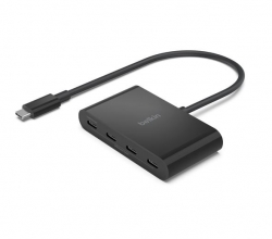 BELKIN 4 PORT USB-C HUB, USB-C 3.2 GEN2, 100W PD, 2YR WTY AVC018BTBK
