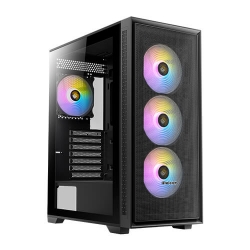 Antec AX81 ELITEMid-Tower Case: Antec AX81 Elite - Black4x 120mm ARGB Fans, 1x USB 3.0 + 2x USB 2.0, 1x Headphone/Mic Combo, Tempered Glass Side Panel, Supports: E-ATX*, ATX, mATX, mini-ITX