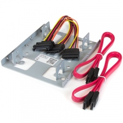 STARTECH.COM DUAL 2.5" TO 3.5" SATA DRIVE MOUNTING BRACKET, SATA DATA POWER CABLE, LTW BRACKET25X2