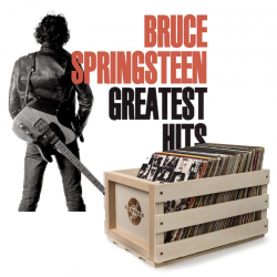 Crosley Record Storage Crate Bruce Springsteen Greatest Hits Vinyl Album Bundle SM-19075820661-B