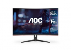 AOC 31.5" Curved Gaming Monitor: VA LED, FHD 1920 x 1080, 1ms 165Hz, FreeSync, DP/VGA/2*HDMI, Tilt VESA100, Low Blue Mode, Flicker Free, with DP Cable (C32G2E)