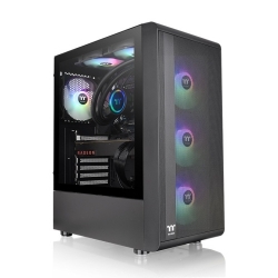 Thermaltake Mid-Tower Case: S200 Mesh ARGB Mid Tower Chassis - Black3x 120mm ARGB Fans, 2x USB 3.0, Tempered Glass Side Panel, Supports: ATX/mATX/mini-ITX CA-1X2-00M1WN-00