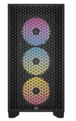 Corsair 3000D Rgb Airflow Mid-Tower Pc Case - Black, Atx, 360 Gpu, 170 CPU Cooler, 220 Psu, 3x AR120 Rgb, 2x Usb-a 3.2 Gen 1 CC-9011255-WW