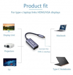 8ware 10cm Usb-c To Hdmi Male-Female Adapter Converter Cable Retail Pack For Pc Laptop IPad MacBook Pro/Air Surface Dell Xps To Monitor Projector Tv 8W-USBCHDMIF