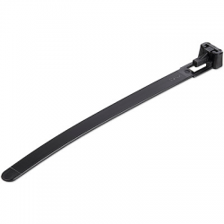 Startech 12cm(5in) Reusable Cable Ties - 7mm(1/4in) wide 30mm(1-1/8in) Bundle Dia. 22kg(50lb) CBMZTRB5BK