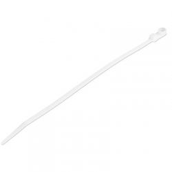 Startech 20cm(8in) Cable Ties with Mounting Hole - 4mm(1/8in) wide 52mm(2in) Bundle Diameter 22kg(50lb) CBMZTS10N8