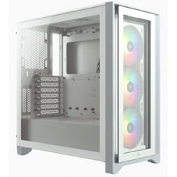 Corsair iCUE 4000X RGB Tempered Glass Mid-Tower Case, White (CC-9011205-WW)