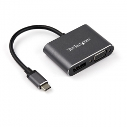 Startech USB C Multiport Video Adapter - USB-C to 4K 60Hz DisplayPort 1.2 or 1080p VGA Monitor Adapter (CDP2DPVGA)