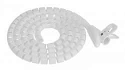 Brateck 15mm/0.59' Diameter Coiled Tube Cable Sleeve Material Polyethylene(PE) Dimensions 1000x15mm - White HC-15-W