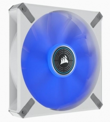 CORSAIR ML ELITE Series, ML140 LED ELITE WHITE, 140mm Magnetic Levitation Blue LED Fan with AirGuide, Single Pack CO-9050131-WW(ML140-ELT-WH-BL)
