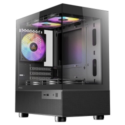 Antec CX200M EliteMini-Tower Case: Antec CX200M Elite - Black5x 120mm ARGB Fans, 2x USB 3.0, Headphone + Mic Combo Jack, Tempered Glass Side & Front Panel, Supports: m-ATX/mini-ITX