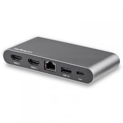 STARTECH.COM MINI USB-C 4K DOCK, DUAL DISPLAY, HDMI(2),USB(2),100W USB-C, RJ45, 3YR DK30C2HAGPD