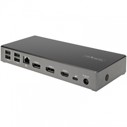 Startech USB C Dock - Triple 4K Monitor USB Type-C Docking Station - 100W Power Delivery - DP 1.4 Alt Mode & DSC 2x DisplayPort 1.4/HDMI 2.0 - 6xUSB (2x 10Gbps) SD - Windows/Chrome (DK31C2DHSPD)