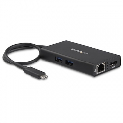 STARTECH.COM USB-C (THUNDERBOLT3) ADAPTER, USB(2), HDMI, RJ45, 4K, 60W USB-C PD, 3YR DKT30CHPD