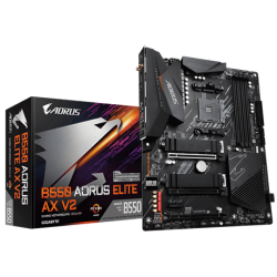 Gigabyte AMD B550 AORUS Motherboard with 12+2 Phases Digital Twin Power Design, Enlarged Surface Heatsinks, Dual PCIe 4.0/3.0 x4 M.2 with Dual Thermal Guards, Intel WiFi 6 802.11ax, 2.5GbE LAN (B550 AORUS ELITE AX V2)