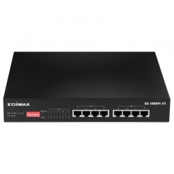 Edimax POE Switch: 8-Port Gigabit Ethernet PoE+ Switch with DIP Switch (total: 70W) Long Range GS-1008PL V2