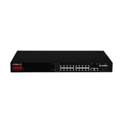 Edimax POE Switch: 18-Port Gigabit WebSmart Switch with 16 PoE+ + 2 Giga-SFP Combo (280W) - Onvif-Q Surveillance GS-5216PLC