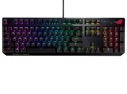 ASUS ROG Strix Scope Delux, RGB USB Wired Mechanical Gaming Keyboard, Cherry MX Red, Wrist Rest, Aura Sync, Black, 1 Yr Warranty (ROG-STRIX-SCOPE-DELUXE-RD-US)