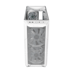 COOLER MASTER MASTERCASE HAF500 WHITE, MESH FRONT PANEL, DUAL 200MM ARGB FANS, ROTATABLE, H500-WGNN-S00