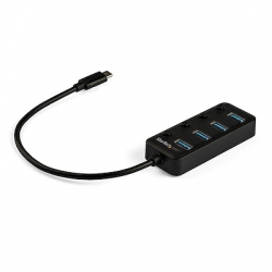 STARTECH.COM 4 PORT USB C HUB 5GBPS - 4X USB-A 3.0 - ON/OFF PORT SWITCHES 2 YR HB30C4AIB