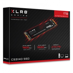 PNY CS3140 1TB NVMe Gen4 SSD for PS5 7500MB/s 5650MB/s R/W 700TBW 350K/700K 2M hrs MTBF 5yrs wty M280CS3140-1TB-CL