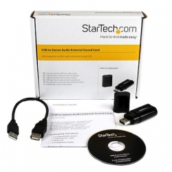 STARTECH USB2.0 TO 3.5MM AUDIO JACK ADAPTER, 2YR (ICUSBAUDIOB)