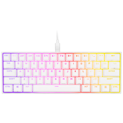Corsair K65 RGB MINI 60% Mechanical Gaming Keyboard, Backlit RGB LED, CHERRY MX SPEED Keyswitches, White CH-9194114-NA