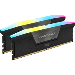 CORSAIR VENGEANCE RGB DDR5, 5200MHz 32GB 2x16GB DIMM, Unbuffered, 40-40-40-77, XMP 3.0, Black Heatspreader, RGB LED, 1.25V CMH32GX5M2B5200C40