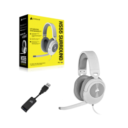 Corsair HS55 Surround Headset, White - AP CA-9011266-AP(HS55SURD_WHITE)