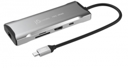 J5create 4K60 Elite USB-C 3.2 10Gbps Mini Dock Compatible with USB4 devices (USB-C to HDMI, USB-C, USB-Ax2, USB-C PD 100W, RJ-45, MicroSD card reader) JCD393
