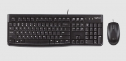 Logitech Keyboard & Mouse: BUNDLE - K120 Desktop Wired USB Keyboard + B100 Wired Optical USB Mouse - Black K120 + B100