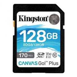 Kingston 128GB SDXC CANVAS GO PLUS 170R C10 UHS-I U3 V30 SDG3/128GB