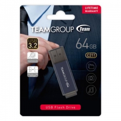 TEAM C211 USB3.2 Gentleman Grey Flash 64GB Lifetime Warranty TC211364GL01