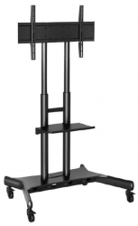 Atdec AD-TVC-75 Floor TV Cart Heavy Duty for Screen size 50" - 80" & 75kg. VESA to 800x400 - Comes with Shelf AD-TVC-75