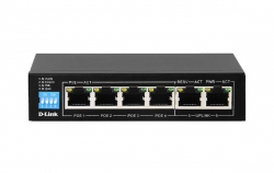 D-link 6-Port Gigabit PoE Switch with 4 Long Reach PoE Ports and 2 Uplink Ports DGS-F1006P-E