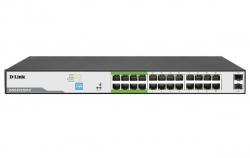 D-link 26-Port Gigabit PoE Switch with 24 PoE+ Ports (8 Long Reach 250m) and 2 SFP Uplinks DGS-F1026P-E