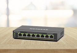 NETGEAR 8 PORT POE GbE PLUS SWITCH, POE+ (8) 123W, DESK/WALL, 5Y GS308EPP-100AUS