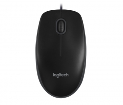 Logitech 910-001439/910-006605Wired Mouse: B100, Optical USB - Black